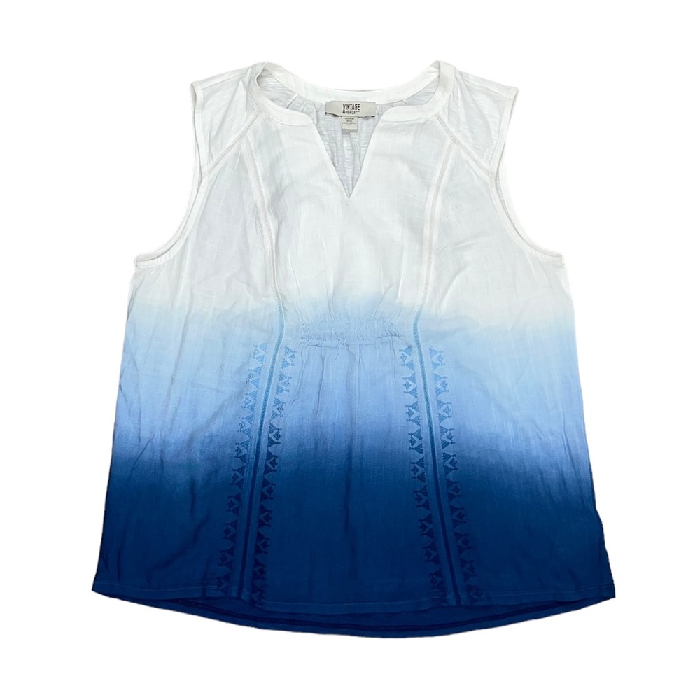 Like New Vintage America Ombré Tie Dye Tank Blouse Large